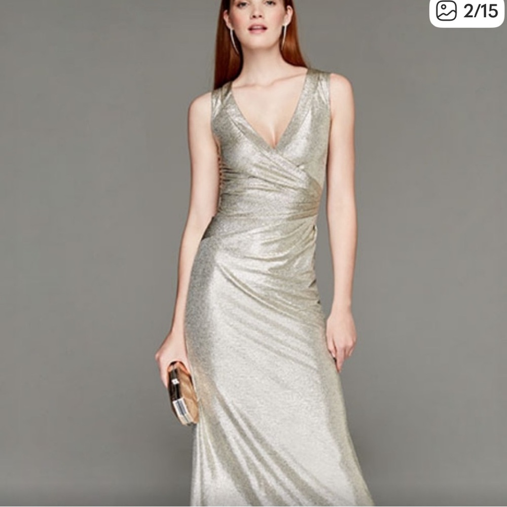 Lauren Ralph Lauren Metallic Gold Maxi Dress